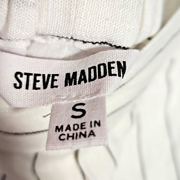 Steve Madden Jessa Linen-Blend White Striped Pull-on Shorts Size S - Picture 3 of 8